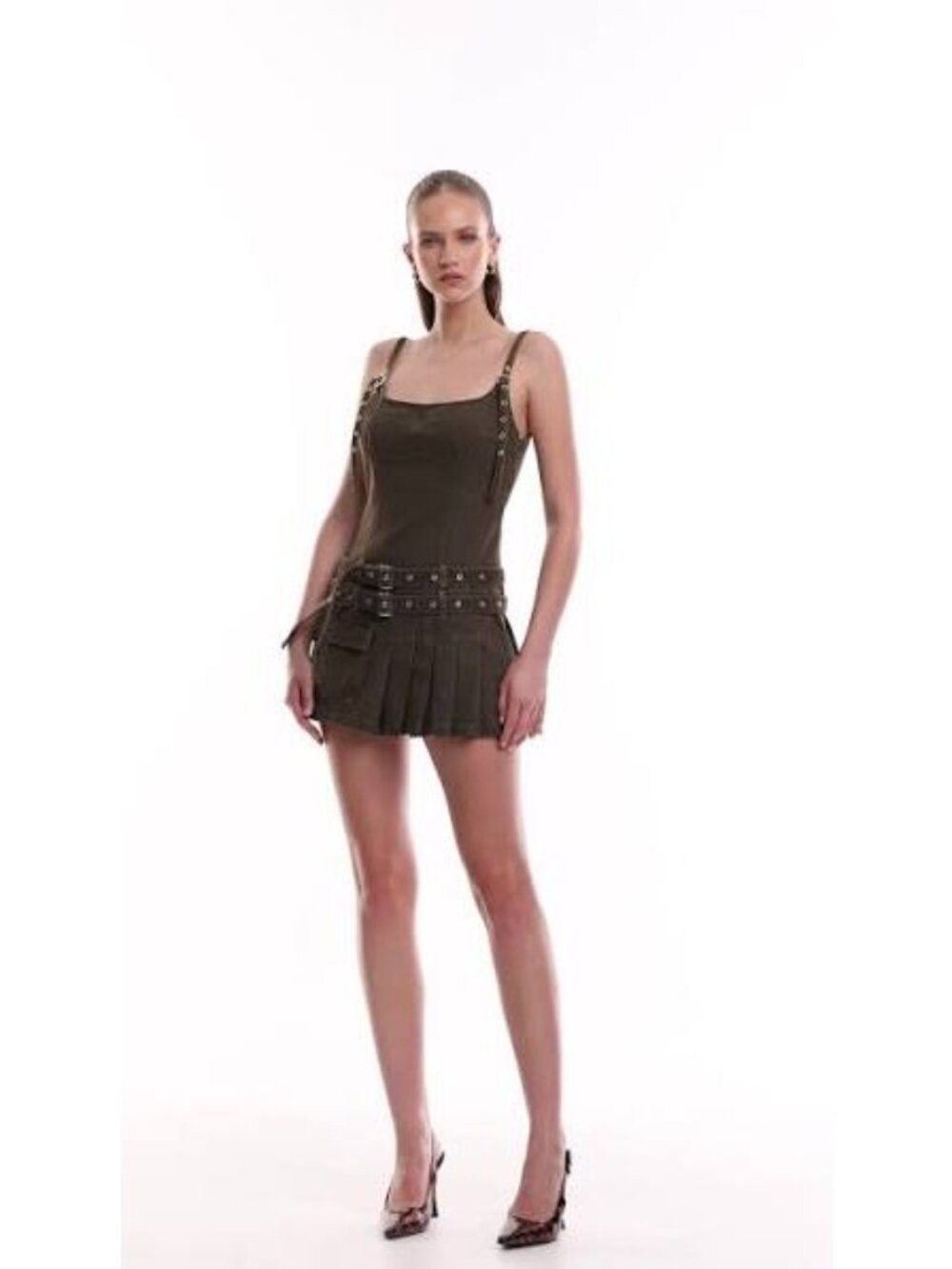 LIONESS Biker Mini Dress in Petrol Medium New Womens Denim - Picture 11 of 16